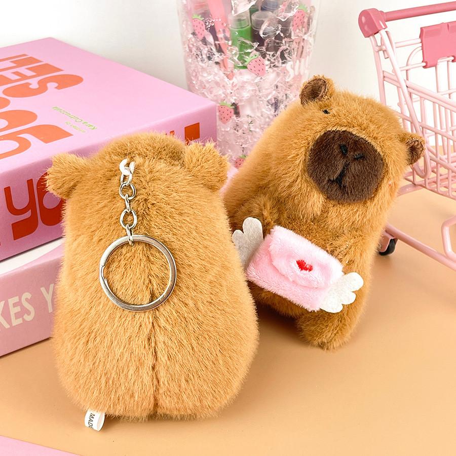 Capybara Cupid Plush Stuffed Toy Animal Doll Couple Keychain Birthday Gifts