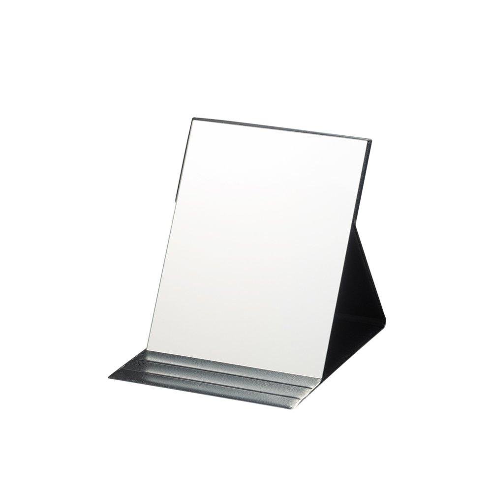 Horiuchi Mirror Industry Hyper View Folding Mirror L clear and portable makeup Made in [Water-repellent] (Black) - Stain-resistant, frameless, wide,