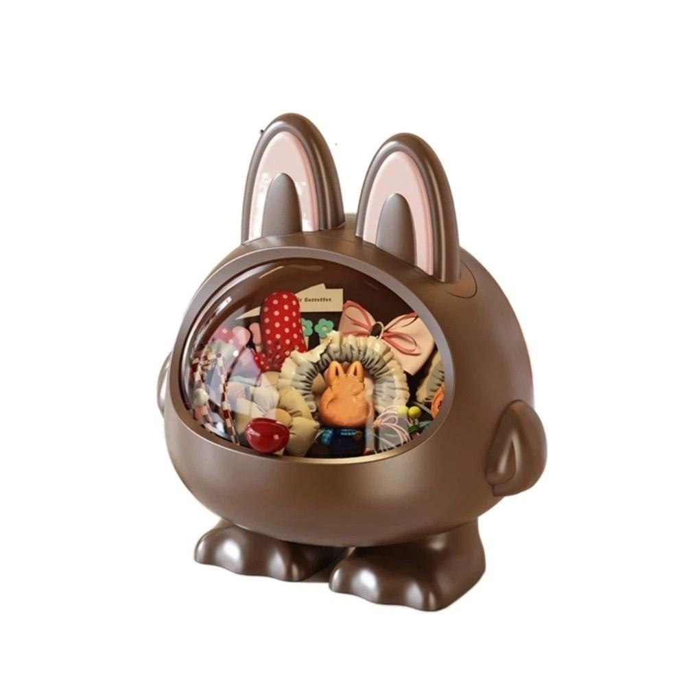 

Flip Top Design Cartoon Hair Organizer Kawaii Design Cosmetic Storage Container Home Use кавовий