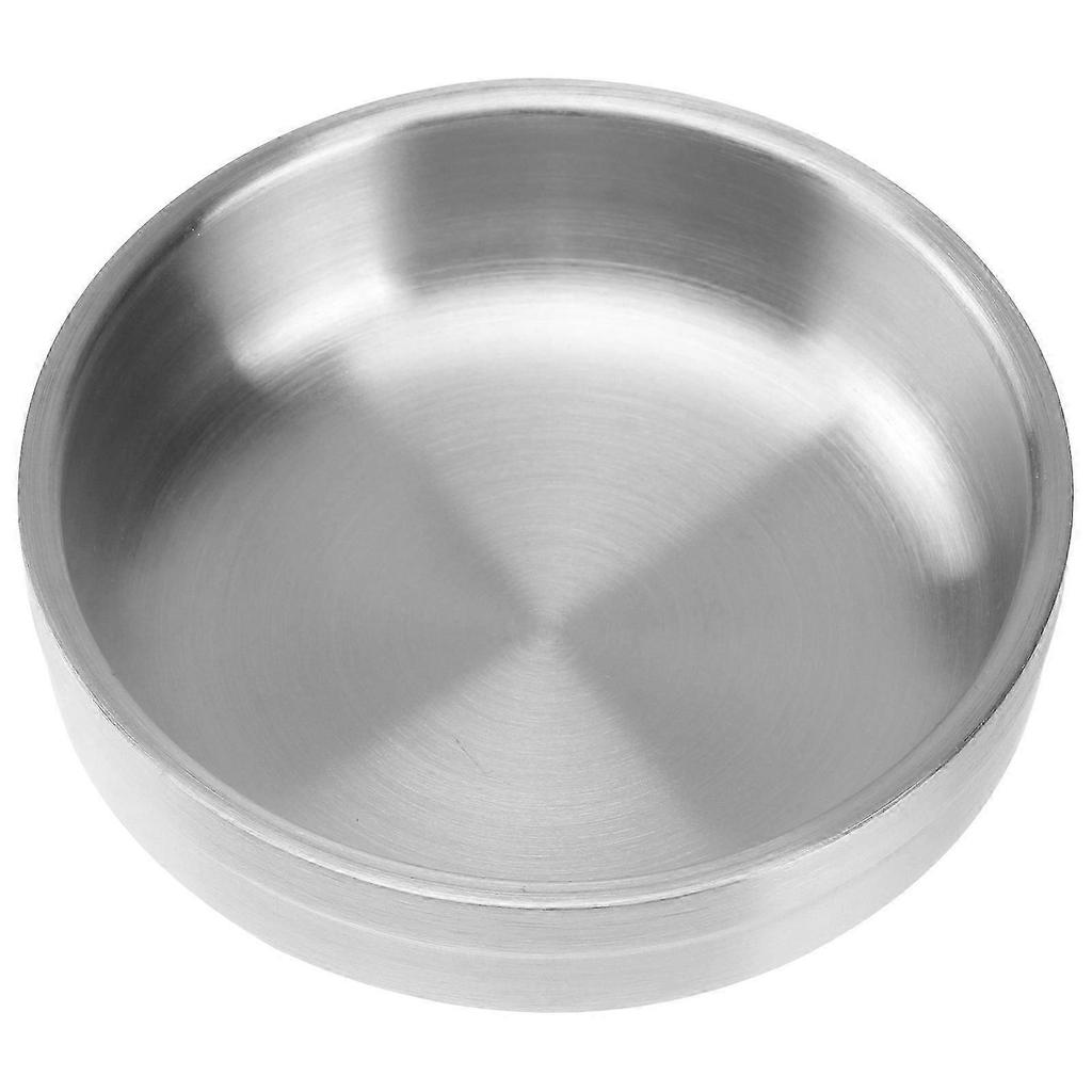 Thicken Seasoning Dish Saucer Appetizer Plate Stainless Steel Dish for Home Restaurant Daily Use (Diameter in 9cm)