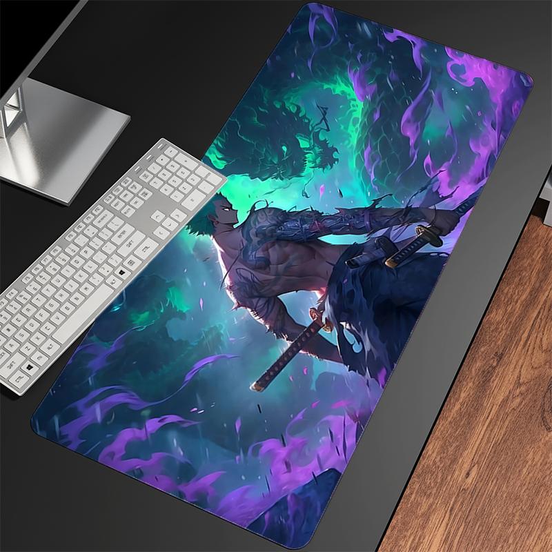 Large Mouse Pad Oone Ppiece Zoro Colorful Anime Table Mat Gamer Home Computer Hd Mousepad Cool Keyboard Pad Gaming Mouse Pad