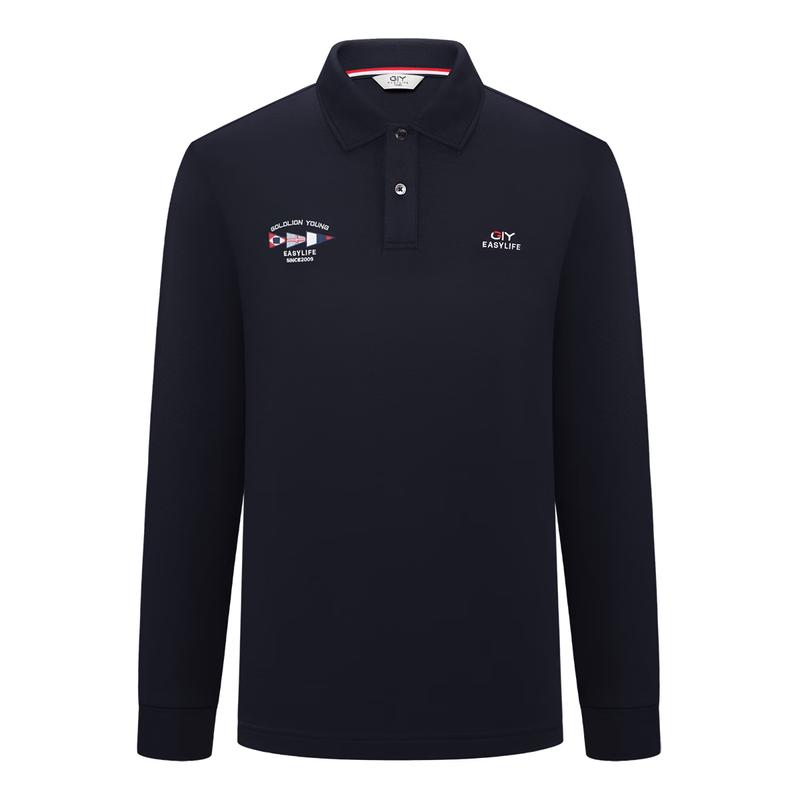 Goldlion Men's Long Sleeve Cotton Polo Shirt