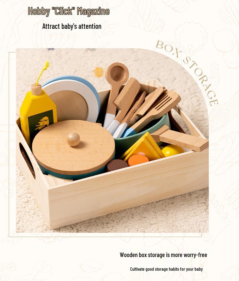 Wooden Mini Kitchen Set for Girls: Educational Role-Playing and Cooking Toy