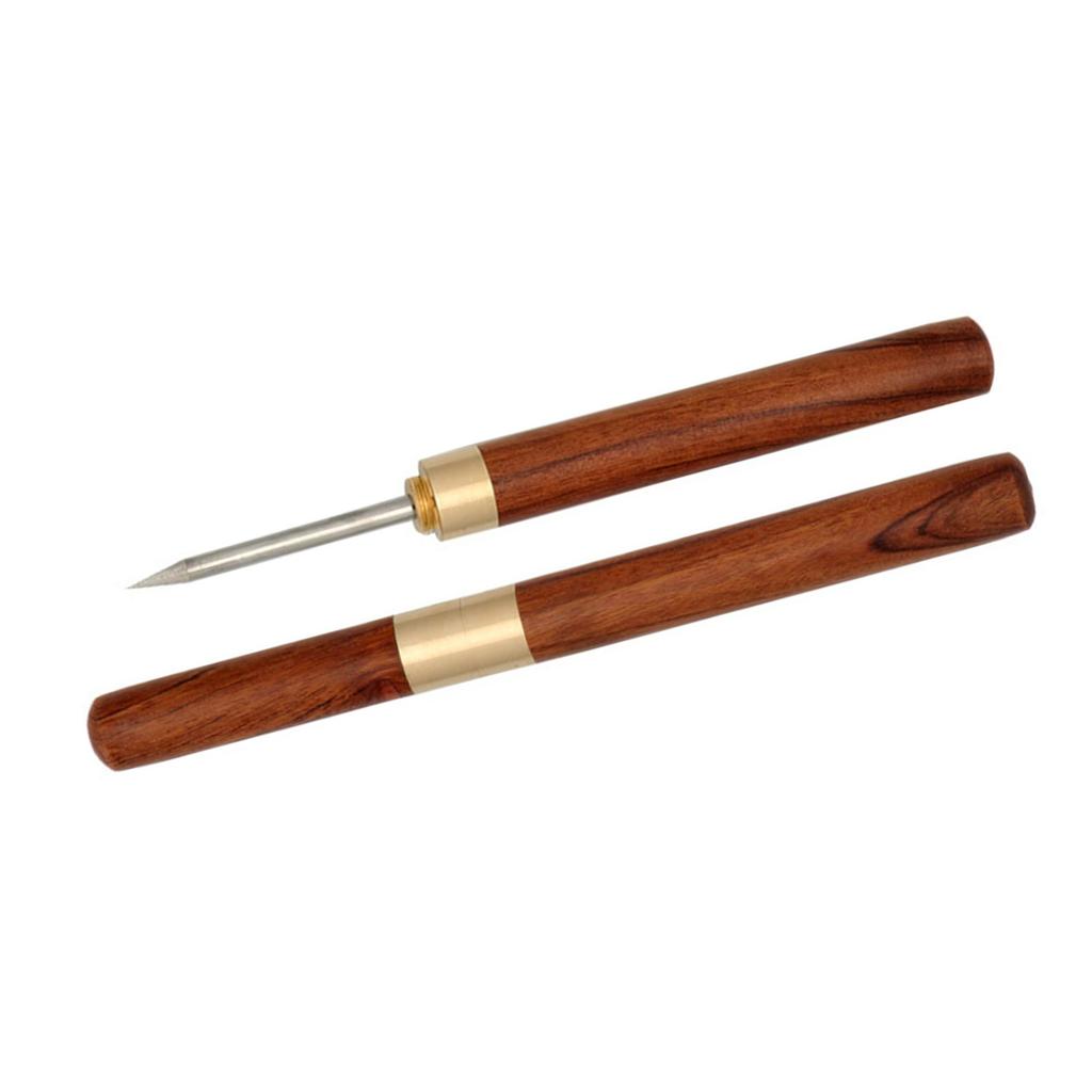 Leather Hole Punching Awl Wood Handle Leather Craft Punching Awl Tool for Leather Craft Stitching Leather Working