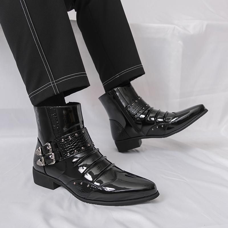 High Quality Chelsea Leather Boots for Men Fashionable Designer Mens Casual Leather Shoes Business Dress Shoes Zapatillas Hombre