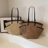 Borsa Tote Intrecciata Grande Capacità Estiva per Donna con Chiusura a Zip per Vacanze al Mare e Uso Quotidiano