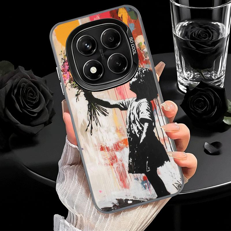 B-Banksy Kunst Graffiti Künstler Weiche Handyhülle für Samsung Galaxy S24 S25 FE S26 Edge S23 Ultra S22 Plus S21 + Stoßfeste Hülle Ba