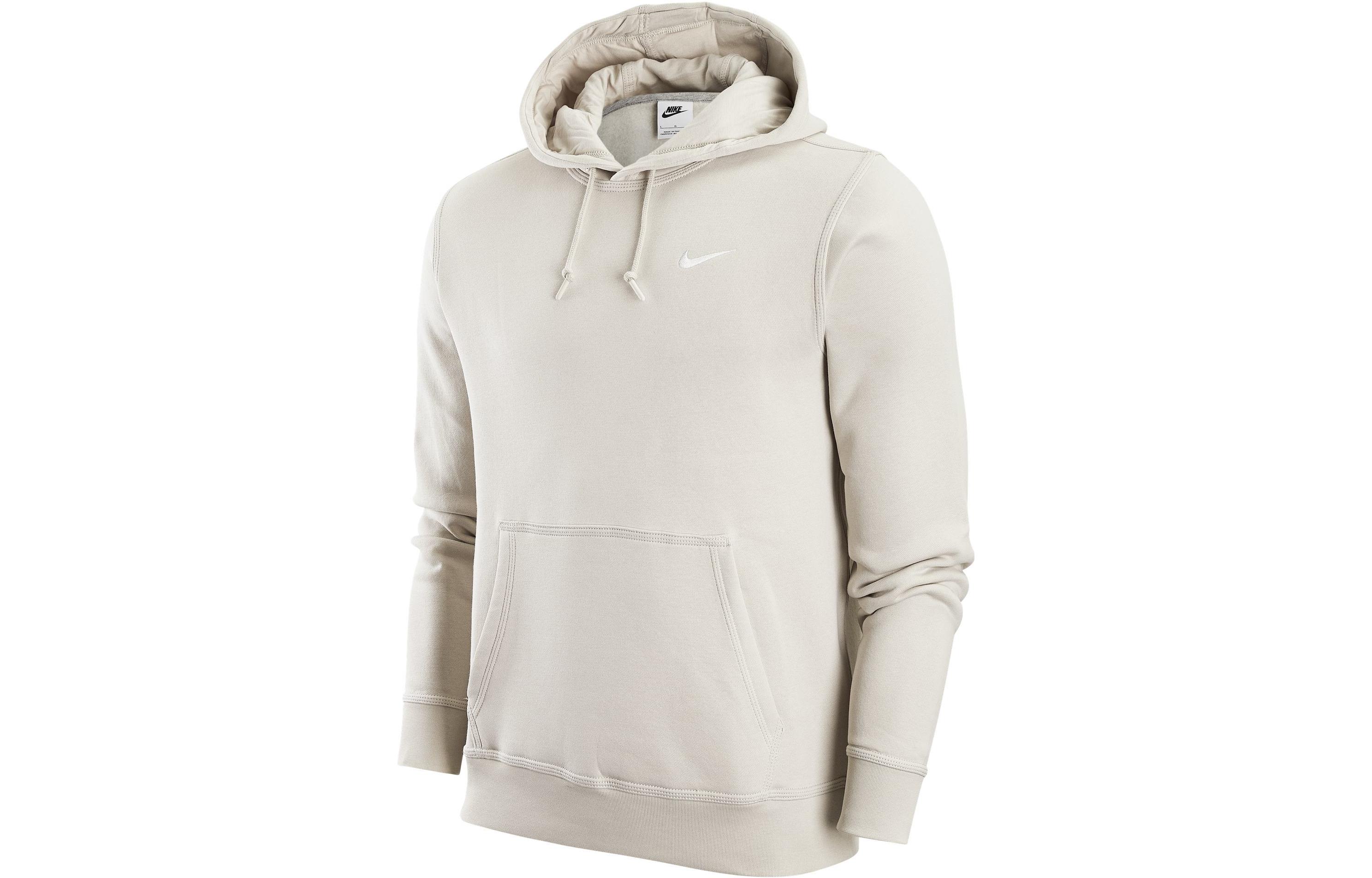 Nike Sportswear Nsw Swoosh Solid Color Fleece Lined Print Logo Hooded Long Sleeved Sweatshirt Men s Light Bone 916271-072 S