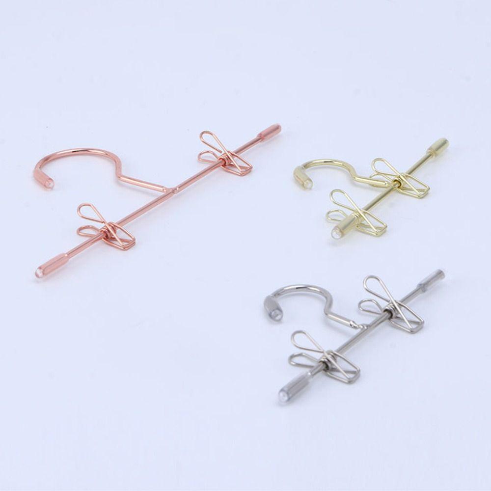 5PCS 75mm/120mm Doll Clothes Hangers Metal Mini Trouser Sock Clips Toy Miniature Hanger  Dollhouse