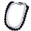 Cold Wind Black and White Pearl Magnetic Buckle Collarbone Chain Personalized Fashion Simple Necklace, Geometric Sweet and Cool Wind