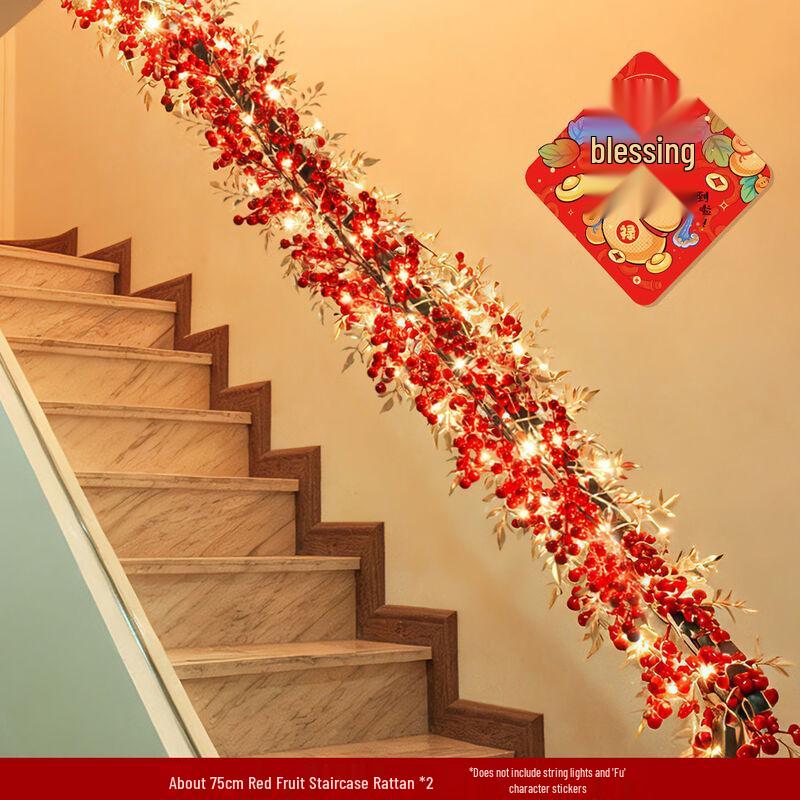 Artificial Red Berry Garland Decoration Set