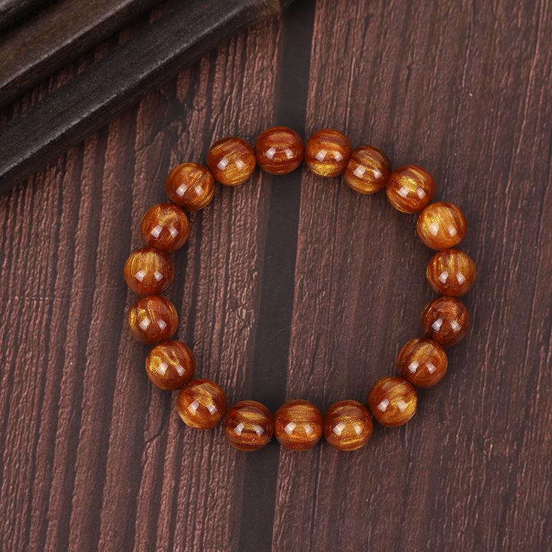 

Браслет из бусин из золотистой шелковистой морской ивы - Резиновые четки с бусинами-счетами