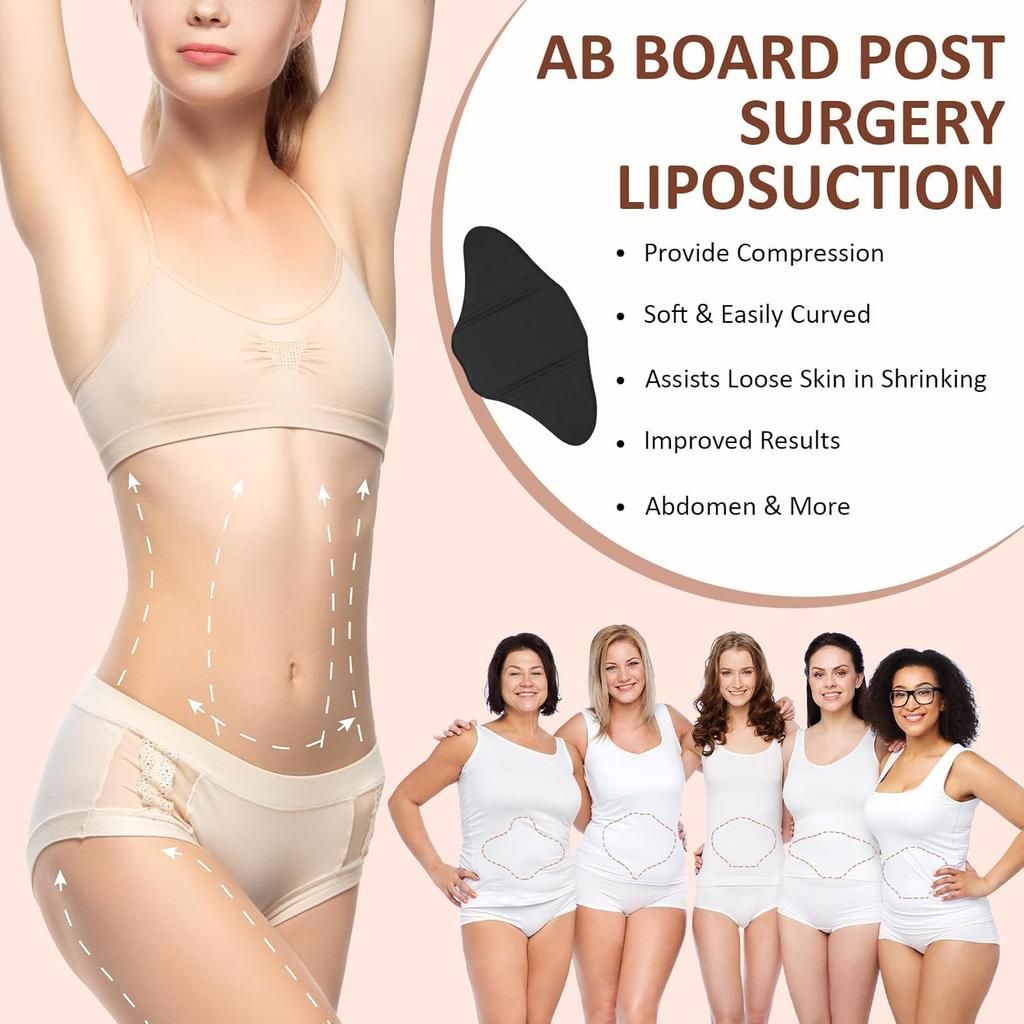 TrelaCo 6 Pcs Lipo Foam Board Set BBL Lumbar Molder AB Board Compression Abdominal Board Back Tummy Tuck Board Lumbar Supports (Black,White)