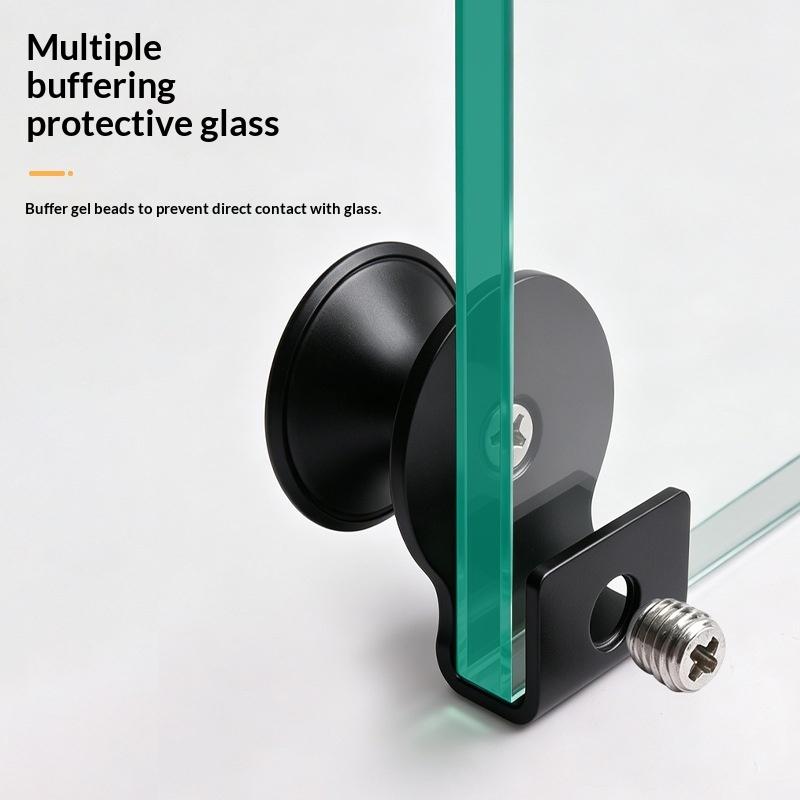Stainless Steel No Drill Glass Cabinet Door Pull Anti Slip Long Lasting Durable For Bathroom Kitchen Glass Cabinet Doors