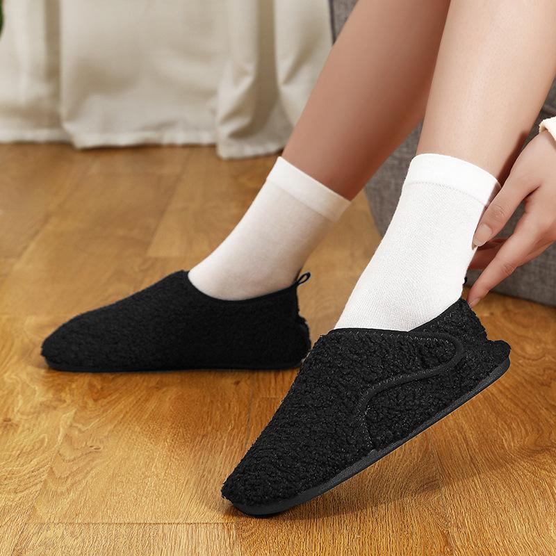 Autumn and winter men's and women's velvet cotton slippers lazy shoes non-slip soft-soled cotton shoes indoor home indoor fitness shoes