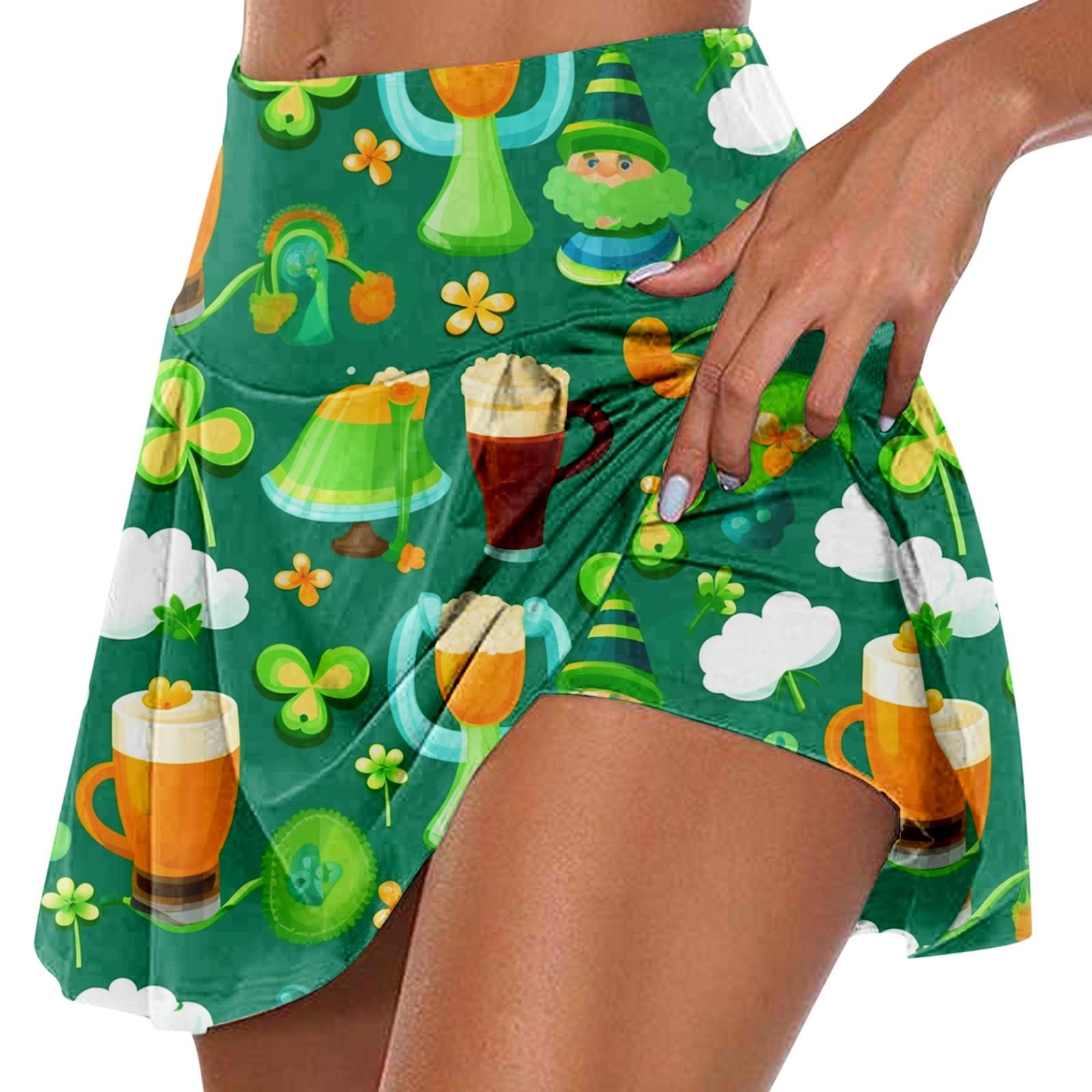 

Женские спортивные эластичные плиссированные теннисные юбки для бега, йоги, внутренние шорты, эластичные спортивные шорты для гольфа L коричневый