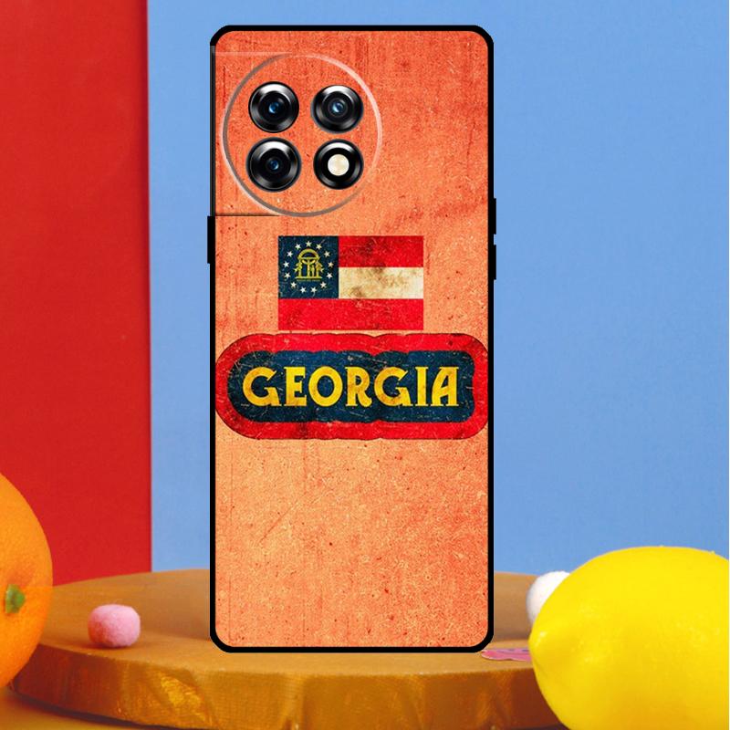 Georgia State Flag Cover For OnePlus Nord 4 CE 2 3 Lite N30 N20 N10 OnePlus 13 13R 12 12R 11 10 Pro 8T 10T Case