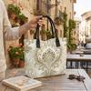 Elegant Gold Damask Print Tote Bag Classic Large Capacity Daily Carry Handbag