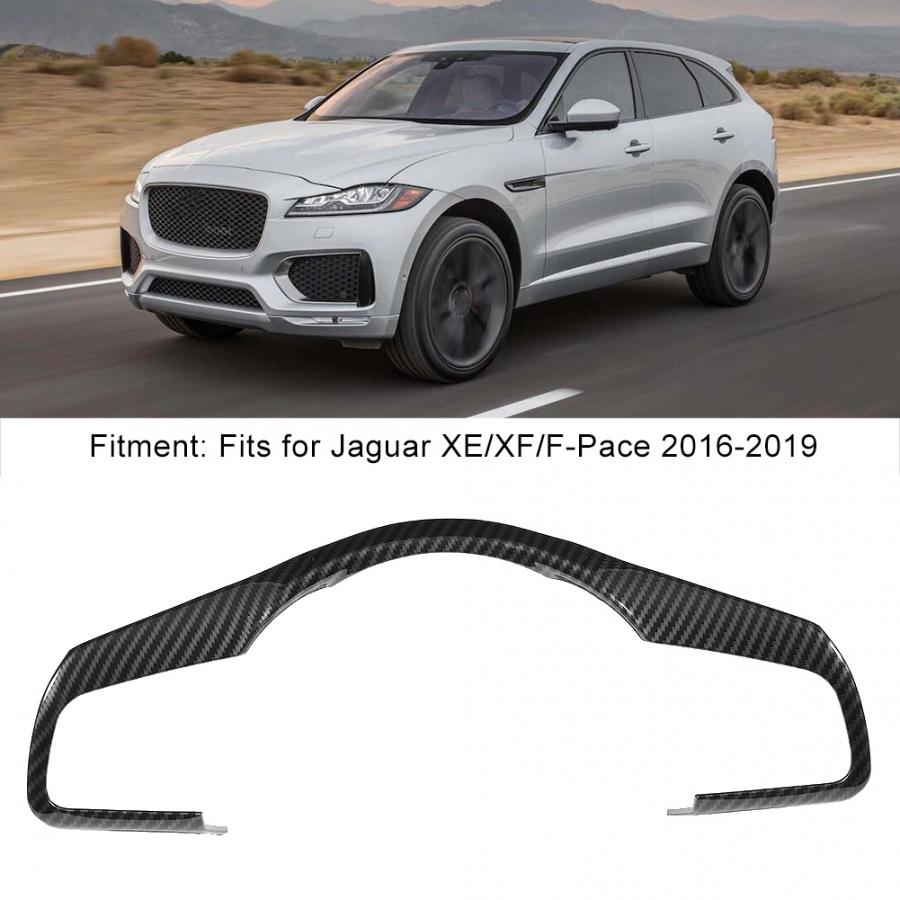 Car Carbon Fiber Style Steering Wheel Trim Sticker Cover Decoration for Jaguar XF/F-Pace 2016 2017 2018  Car