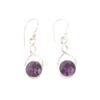 Genuine Purple Amethyst Gemstone 925 Silver Handmade Jewelry Earrings 1.68" CE-15-5