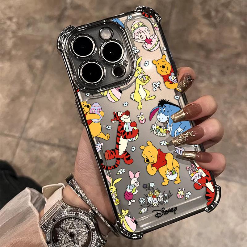 

HOT Cool Cute Poohs Bears Plating Phone Case For Samsung A37 A57 A07 A36 A16 A06 A35 A55 A15 A54 A34 A24 A14 A05 A04 4G 5G Samsung A36 5G