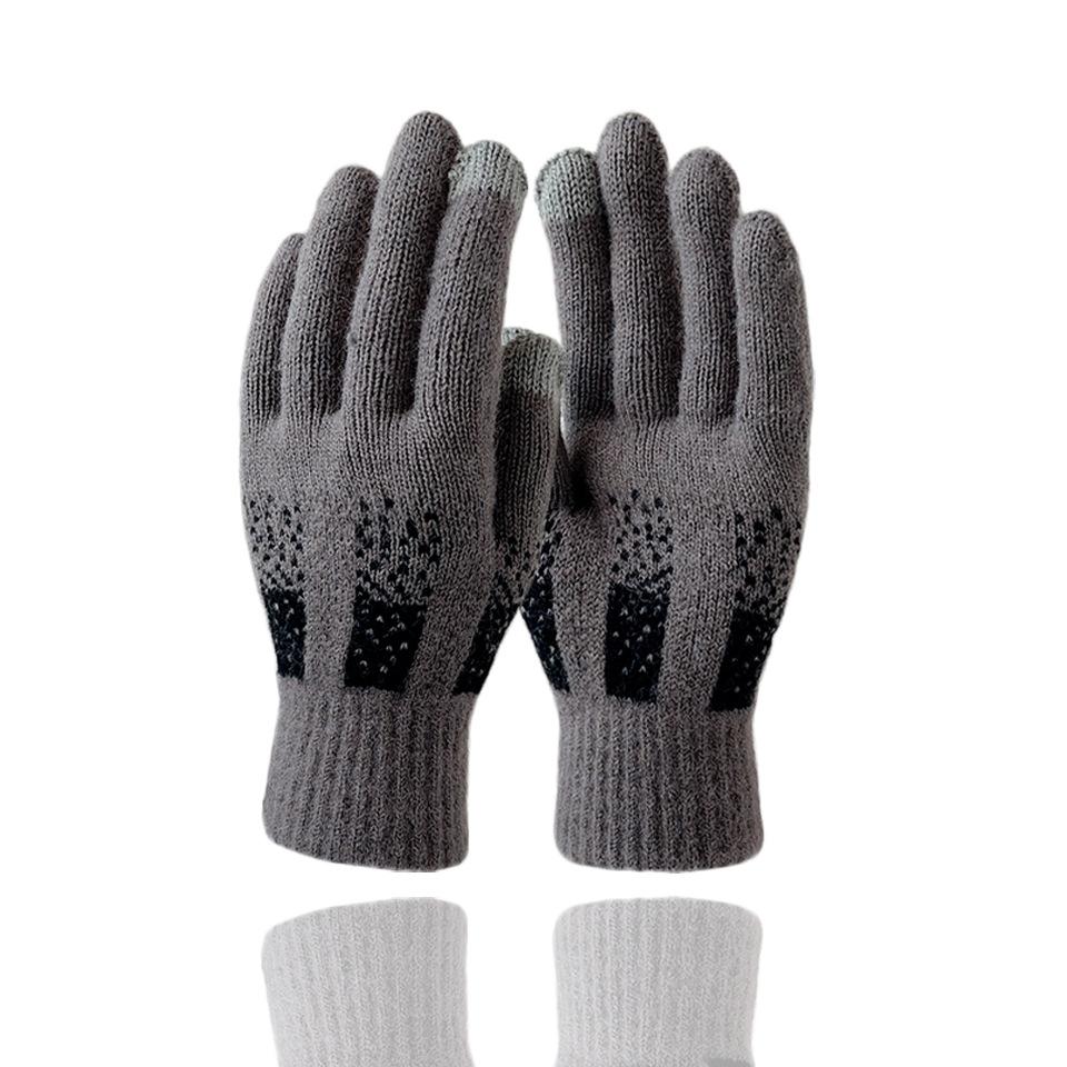 High quality business men's knitted warm gloves Winter weatherproof thickened outdoor touch screen cycling gloves