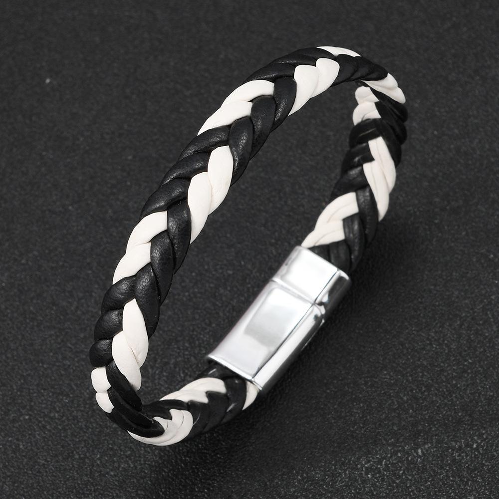 Simple Bracelet for Men Women Twist Braided Leather Minimalist Gift