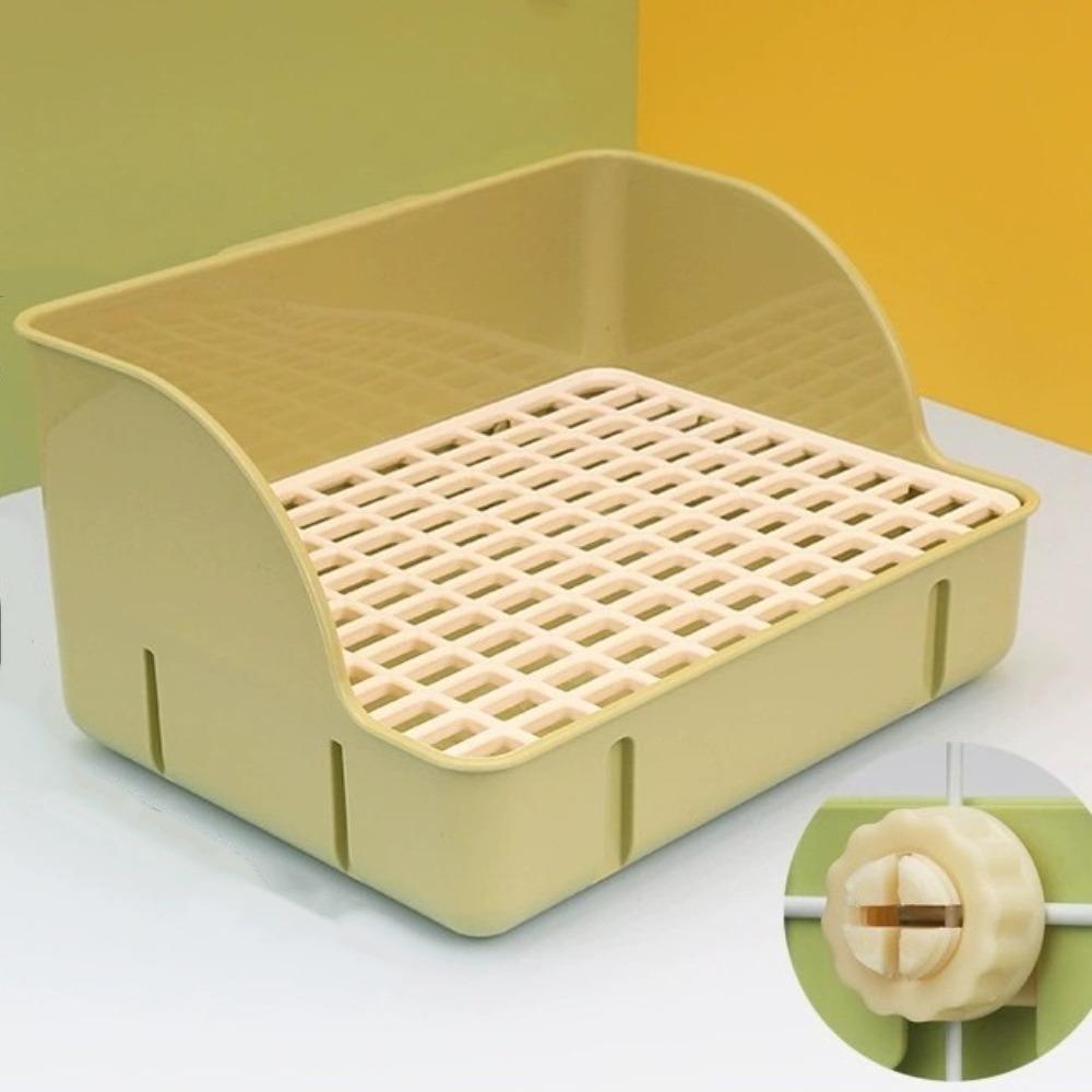 

Detachable Grids Rabbit Litter Box Potty Trainer Puppy Pee Pan Tray For Small Animals Green Plastic Mesh