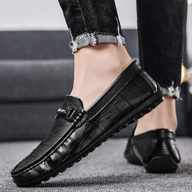 Fashion Male Casual Shoe Light Warm Slip-on Sale Pu Adults Comfortable Social In Promotion Men's Leather Shoes Low Price Shipping Free