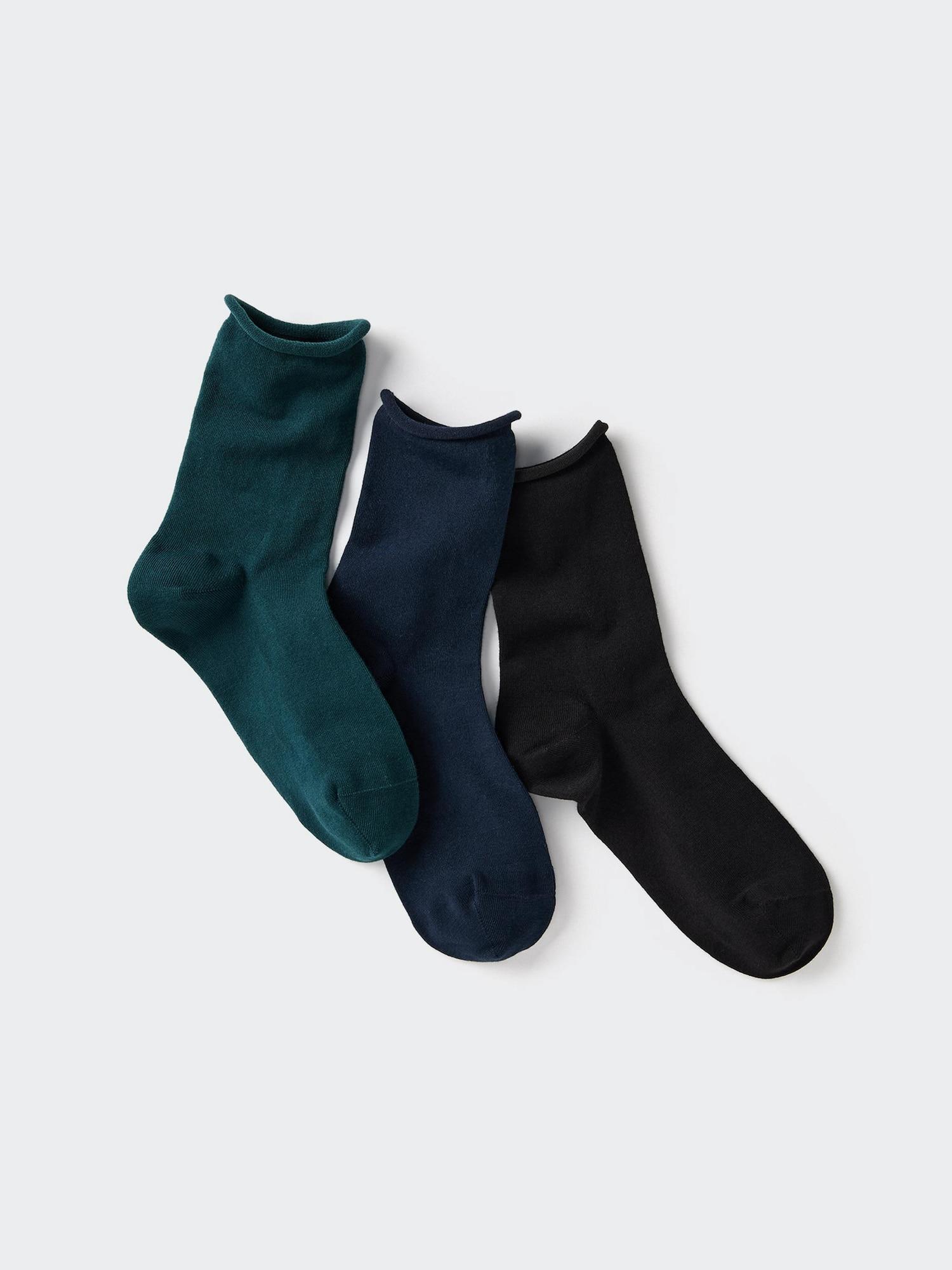 

Uniqlo Socks 3p Top Roll 58 DARK GREEN/WOMEN 2426