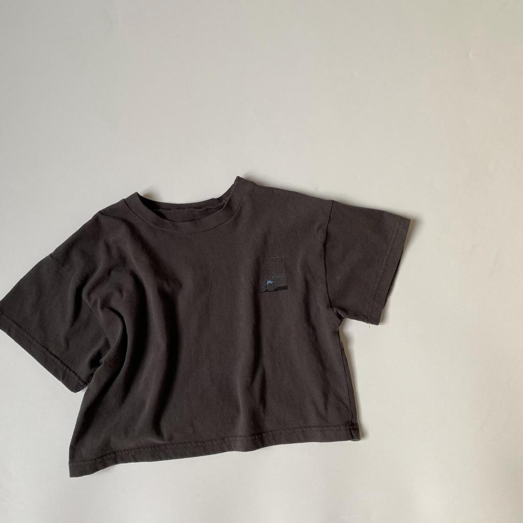 GL-kids Korean Style Cartoon Print T-shirt - Short Sleeve, Skin-friendly, Washable, Unisex Casual Top for Kids