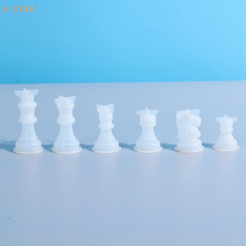 Epoxy Resin Silicone Molds International Chess Pieces Checkers Checkerboard UV Crystal Mould For DIY Chess Kit Mold Tools
