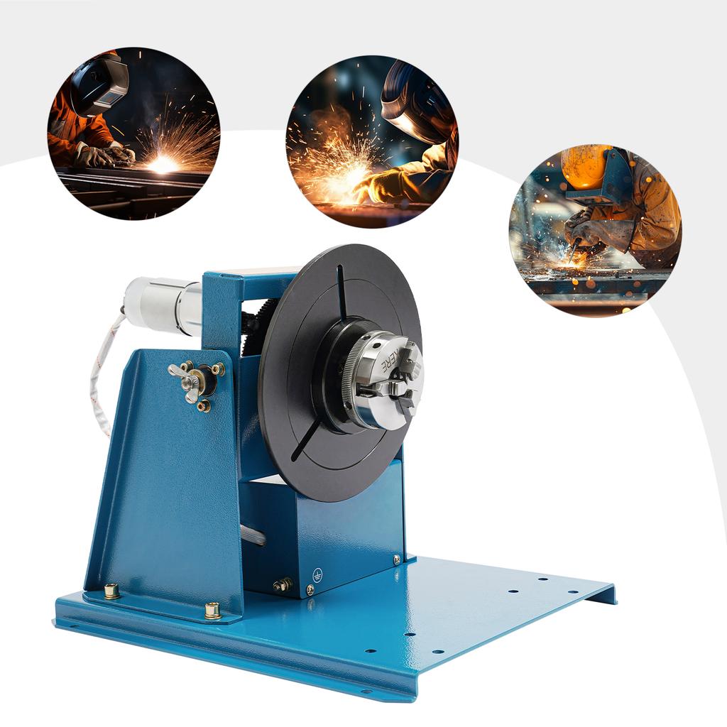 Blue Rotary Welding Positioner Turntable Table,110V Cast Iron Welding Positioning Turntable Table 32*27*28cm for Welding Tasks