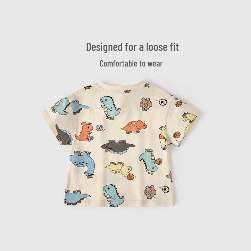 JELLYBABY Boys' Summer Dinosaur Print T-shirt