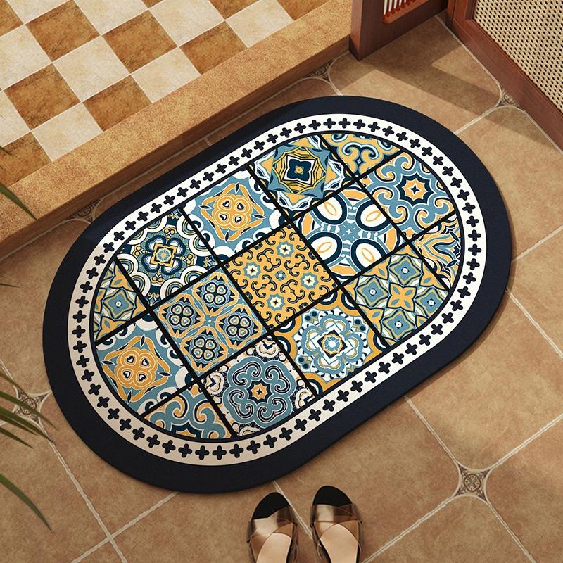 American Retro Bathroom Floor Mat Diatom Mud Absorbent Non-slip Mat Toilet Bathroom Door Non-slip Mat