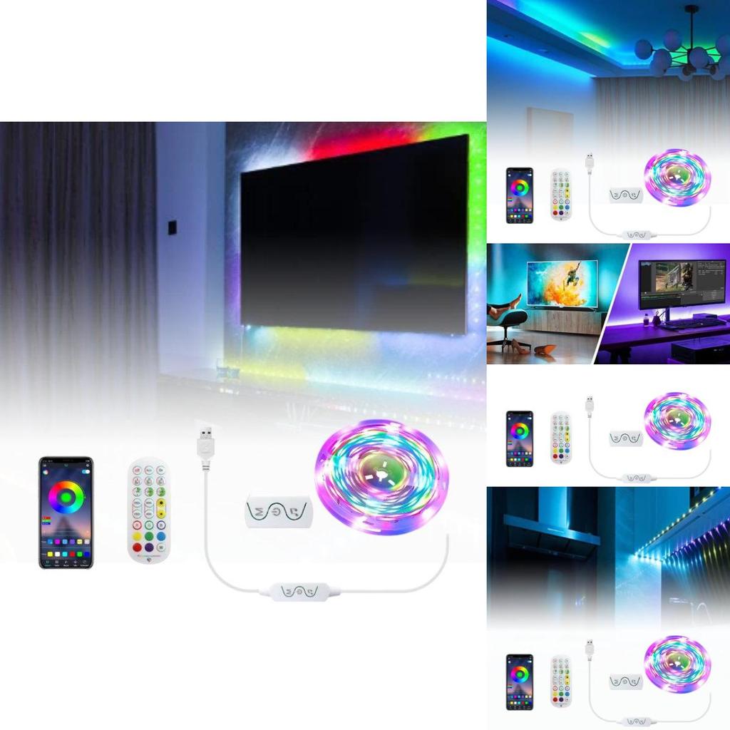 Stylish And Colorful Rgb Led Strip Lights With Smart Remote Control For Creative Lighting Effects