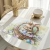1PC A Cute Easter Bunny Placed In A Basket with Flowers and Eggs Placemat 30X45cm