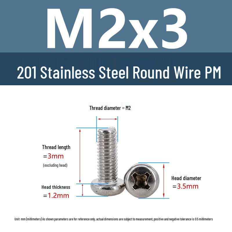 Yigu Yigu Stainless Steel Phillips Round Head Machine Screws M2-M8