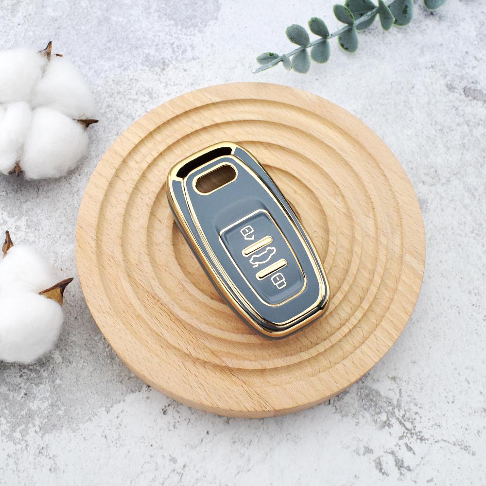 

TPU Shell Fob для A1 A3 A4 A5 A6 A7 A8 Quattro Q3 Q5 Q7 2009 - 2015 автомобильный пульт дистанционного управления смарт-ключ чехол протектор аксессуары серый