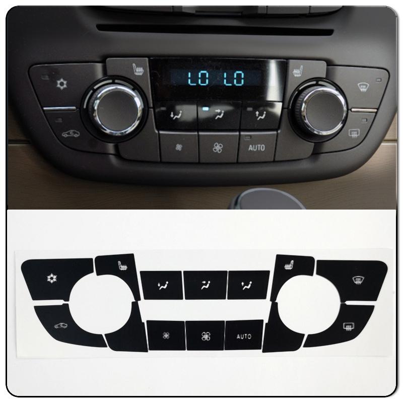 1PC AC Button Repair Sticker,6*20cm Internal Button Decoration,Black Car Accessories,For Buick Regal(2008-2013)