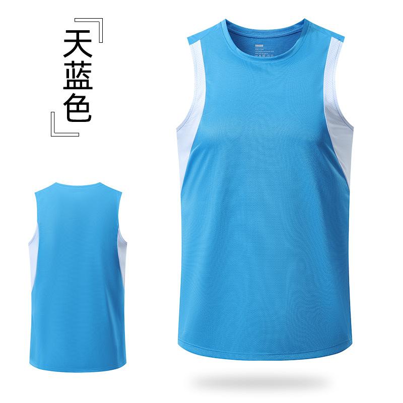 

Мужской летний быстросохнущий жилет, повседневная свободная дышащая рубашка без рукавов для фитнеса, бега, спортивный жилет XXXL небесно-голубой