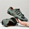 Fashion Summer Hollow Out Men's Shoes Casual Split Leather Men Outdoor Sneakers Moccasins Breathable Designer Quality Sandals Size 38-48
