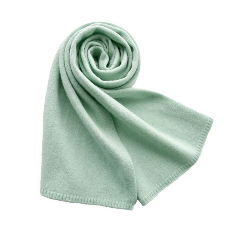 

новый мятно-зеленый шерстяной шарф женский роскошный зимний теплый вязаный тонкий шарф женский маленький короткий шарф осенний фуляр женский Adults 152CM