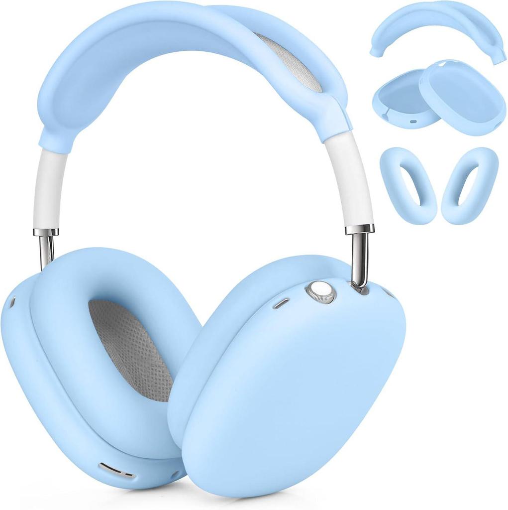 Solid Color Silicone Protective Case for AirPods Max - Over-Ear Soft Shell Cover