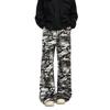 Pantalons décontractés droits à outils américains amples nouveau camouflage pantalon décontracté droit pour hommes pantalon large rétro polyvalent taille élastique cordon de serrage d'automne