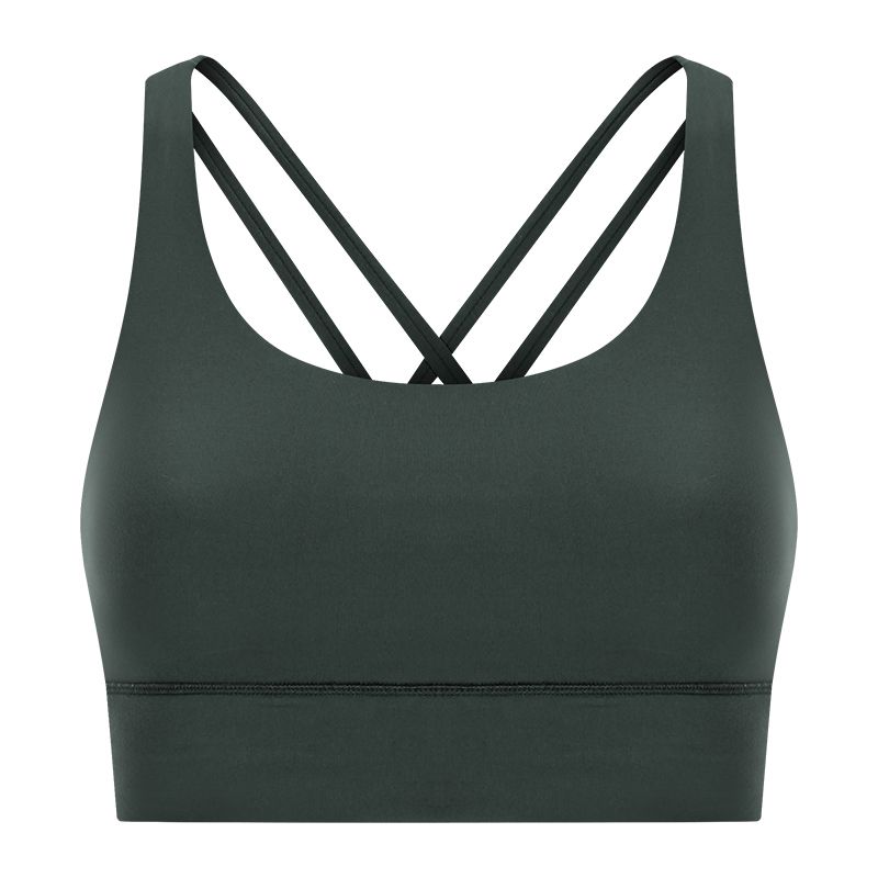 

Original Yoga Jacket Vest with Chest Pad Anti-Shock and Anti-SAG Sports Bra Running Workout Underwear Female Outwear Spruce Green 10