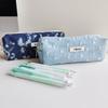 Water Washable Denim Sequin Pencil Pouch With Large Capacity For Students And Office Use