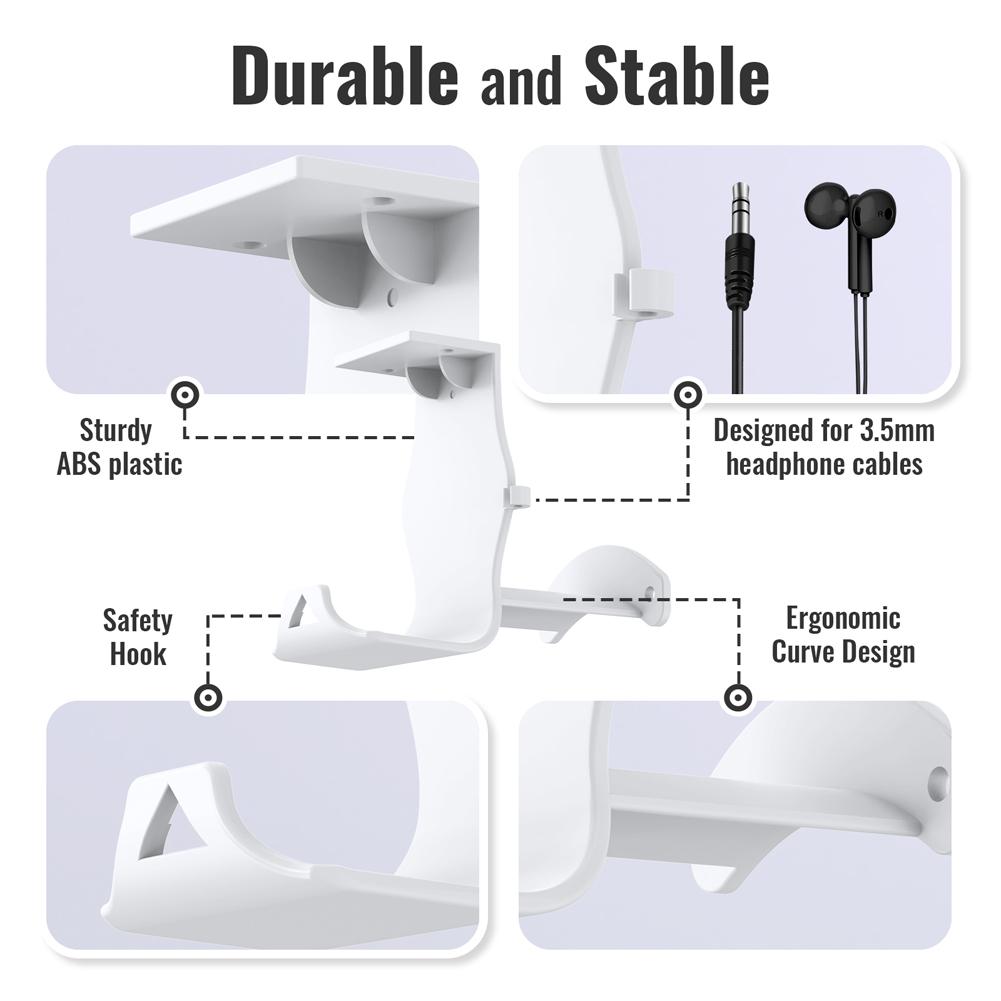 Under Desk/Wall Mount Universal Game Controller Mount Holder Hanger with Headset Stand Wall Rack Wall Mount Wall Hanger For