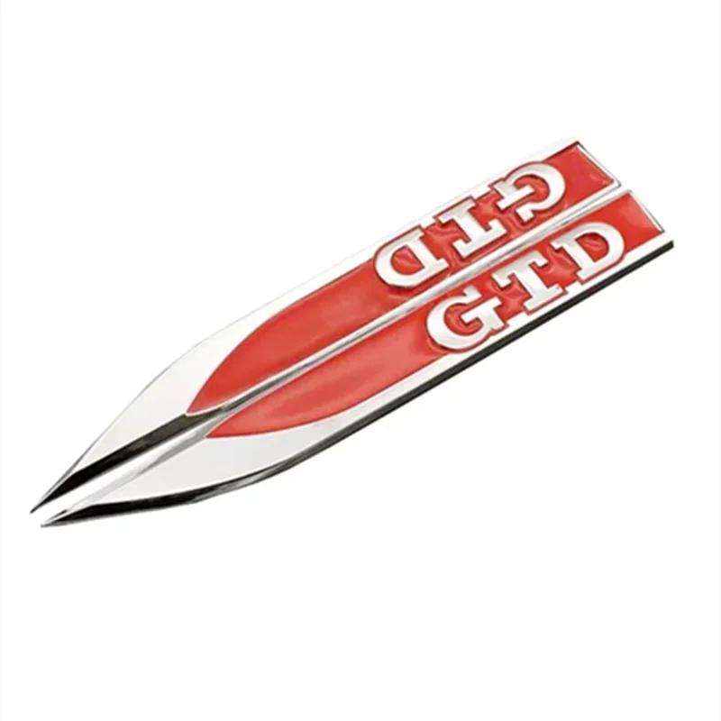 2026 New For VW VOLKSWAGEN 2Pcs 3D Metal Car Fender Badge Decal GTD Logo Stickers For Volkswagen VW Golf 4 5 6 7 MK4 MK5 MK6 MK7