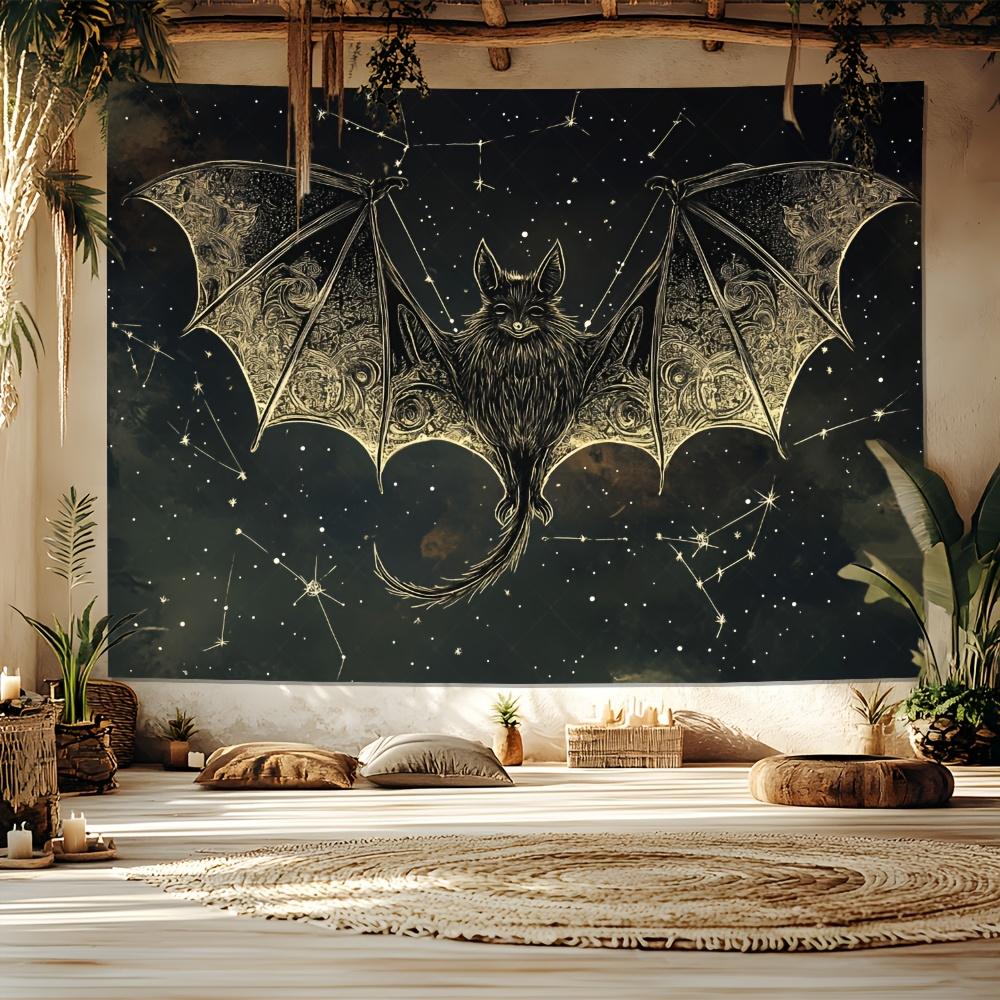 1pc Bat Pattern Tapestry - Intricate Wing Design, Perfect Wall Hanging for Living Room & Party Decor